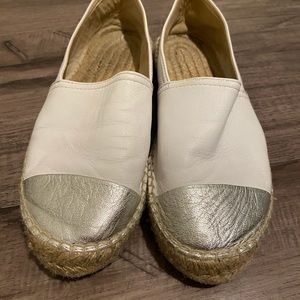 Size 8.5 Aldo white Espadrilles with Silver Toe